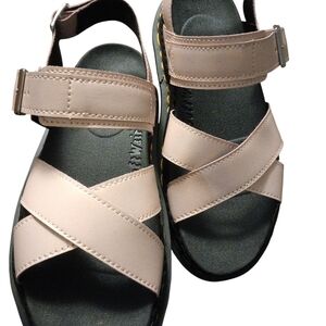 Dr. Martens Voss II Powder Pink Plus Gold Shift Colorway Sandals, NWT